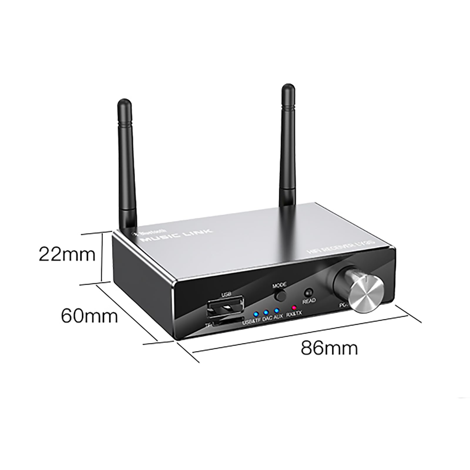 Transmetteur récepteur Bluetooth 5.3 avec télécommande et fonction convertisseur audio DAC pour stéréo domestique