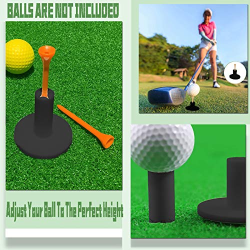 Bramasole Golf Rubber Tees Driving Range 9 Pack 1.5 2.75 3 Inch Mixed Size Tee Holder For Mats Durable Indoor Outdoor Practice Accessories (Black-9 Packs) #TOP5