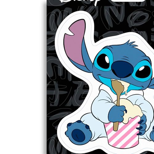 Image of Disney Lilo and Stitch with Ice Cream Adhesive Vinyl Decal - Fun Stitch Sticker for Car or Truck