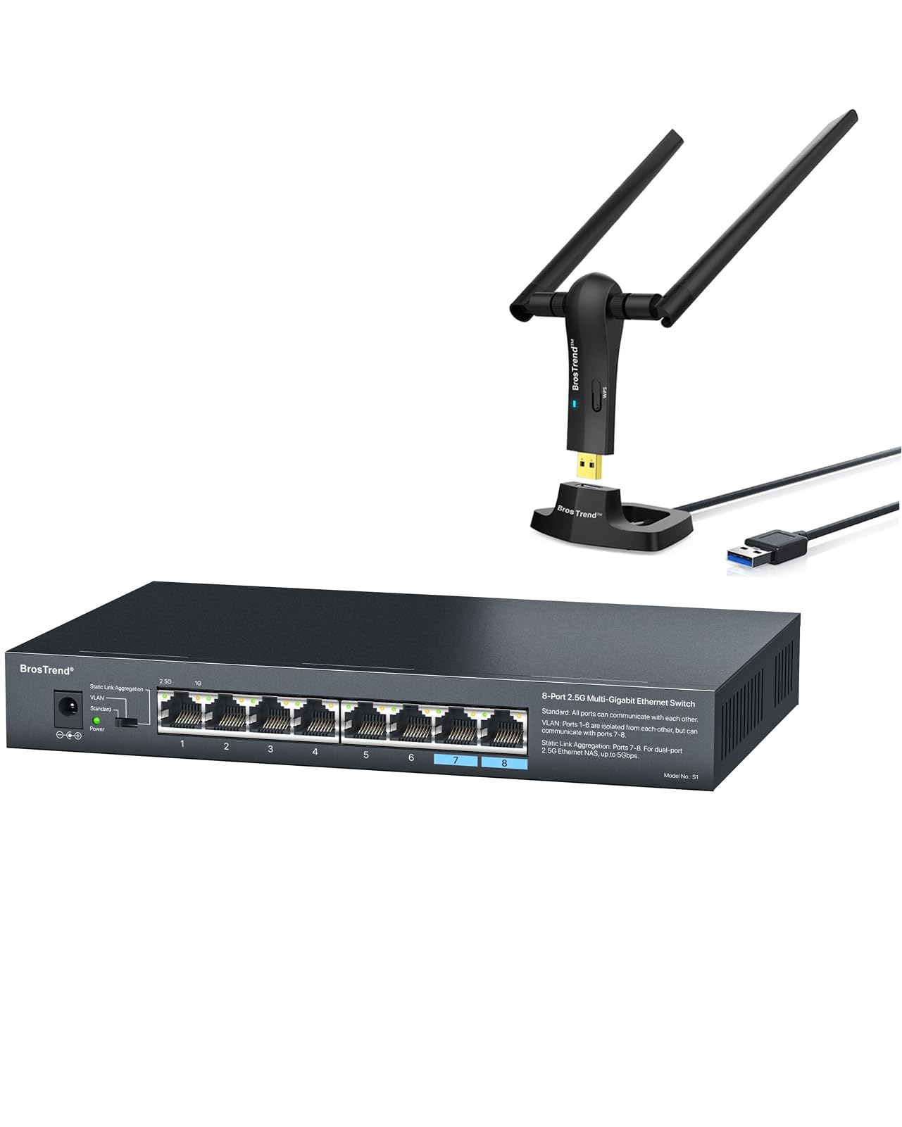Buy BrosTrend 8Port 2.5G Switch MultiGigabit Unmanaged