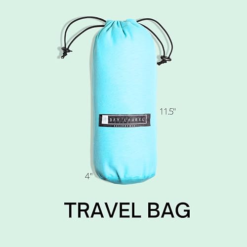 Vista 94 de BAY LAUREL - Toalla de playa turca con bolsa de viaje, grandes, de 39 x 71 pulgadas, de secado rápido, libre de arena y ligera Beige con bolsa roja
