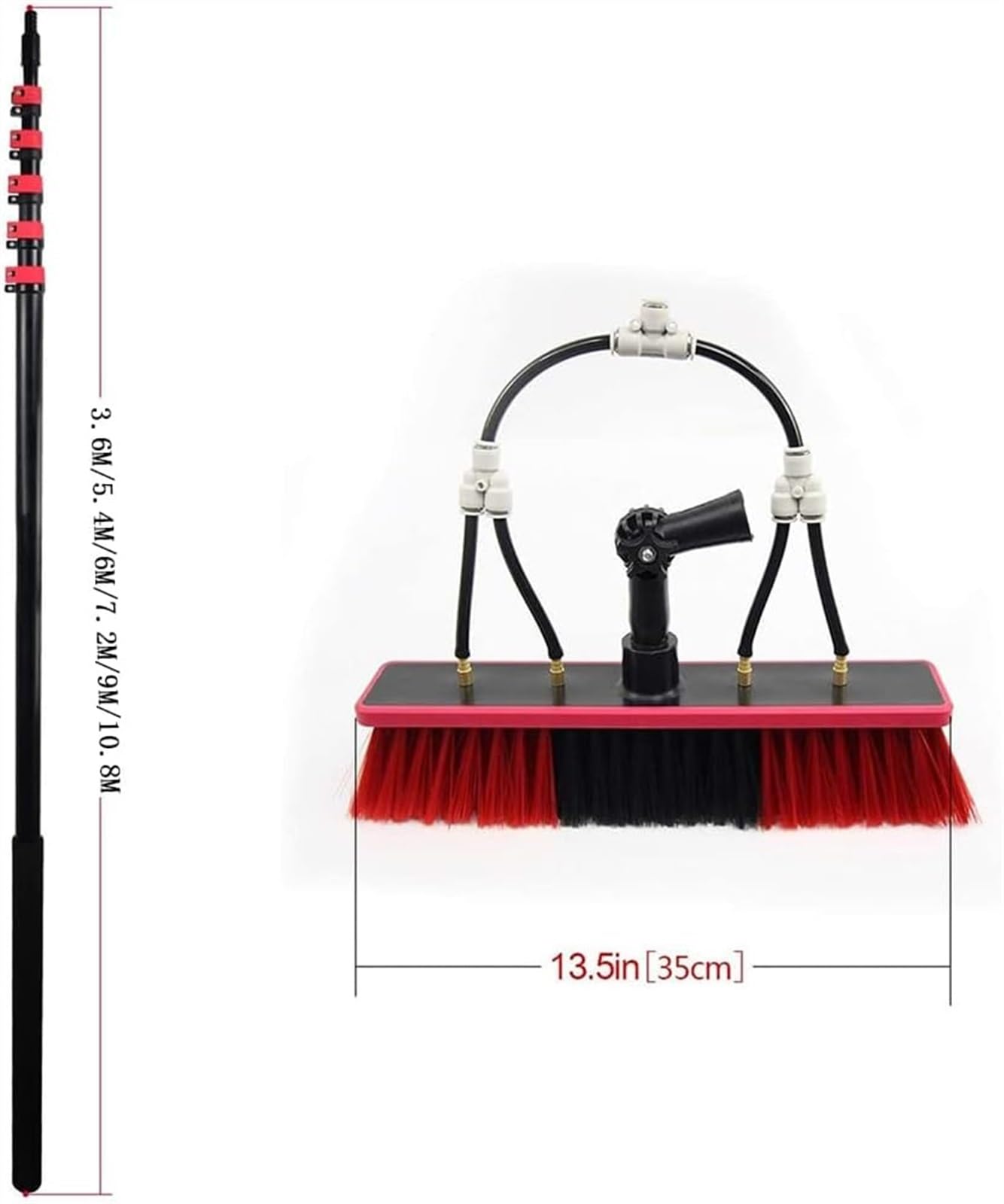 Waterfed Pole Kit di pulizia per pannelli solari: spazzola Teles da 3,6 m con testina efficiente per una manutenzione ottimale dei pannelli solari e pulizia delle finestre
