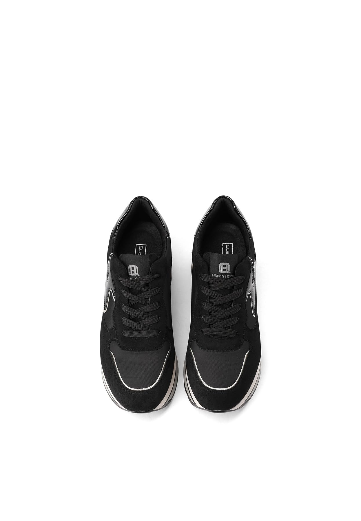QUEEN HELENA Zapatillas de deporte de plataforma altas y cómodas para mujer X33-19