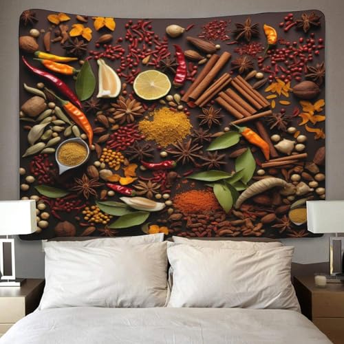 Tapisserie murale épices 3D pour cacher un mur abîmé de salon - 4