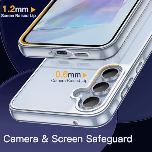 Image of REALCASE Silicone Samsung Galaxy A55 5G Back Cover Case, Scratch Resistant Protective Crystal Clear Transparent Shock Proof Bumper Back Cover Case for Samsung Galaxy A55 5G