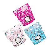 CuteBone Dog Diapers Female Large Washable Doggie Diapers Reusable 3 Pack for Heat D31L