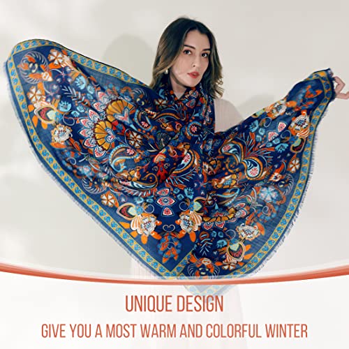Xinmurffy 100% Wool Travel Scarf Long Pashmina Shawls And Wraps For Women Cashmere Warm Winter Large Blanket Scarves #TOP2