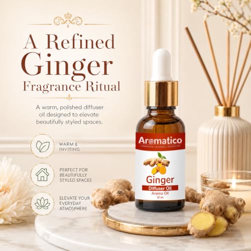 Image of AROMATICO Ginger Diffuser Oil For Relax Calm Mood, Natural Homely Fragrance, Sound Sleep & Pure Aromatherapy | 30ML