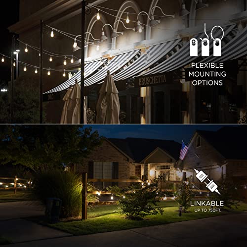 Enbrighten Seasons Café Lights, Outdoor String Lights, Black, 24 Foot Length, 12 Lifetime Bulbs, Color Changing, Weatherproof, Shatterproof, Commercial Grade, 36134 #TOP3