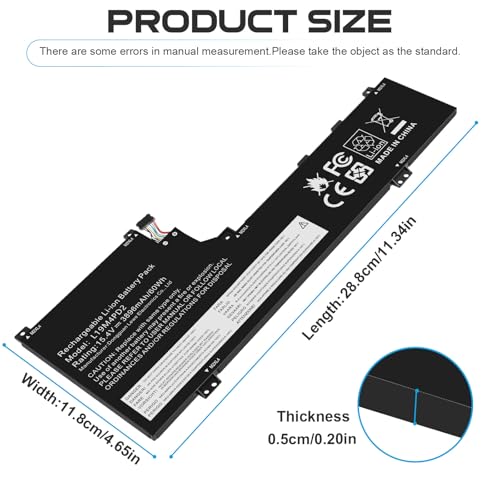 Image of ASUNCELL L19L4PD2 Laptop Battery Compatible with Lenovo Ideapad Yoga S740-14IIL Series Notebook L19M4PD2 5B10W67424 5B10U97772 5B10U97773 5B10W67253 15.4V 62Wh 4080mAh 4-Cell