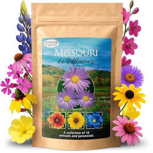 Created By Nature Missouri Wildflower Seed Mix, 16 Flower Varieties, 40,000 Seeds