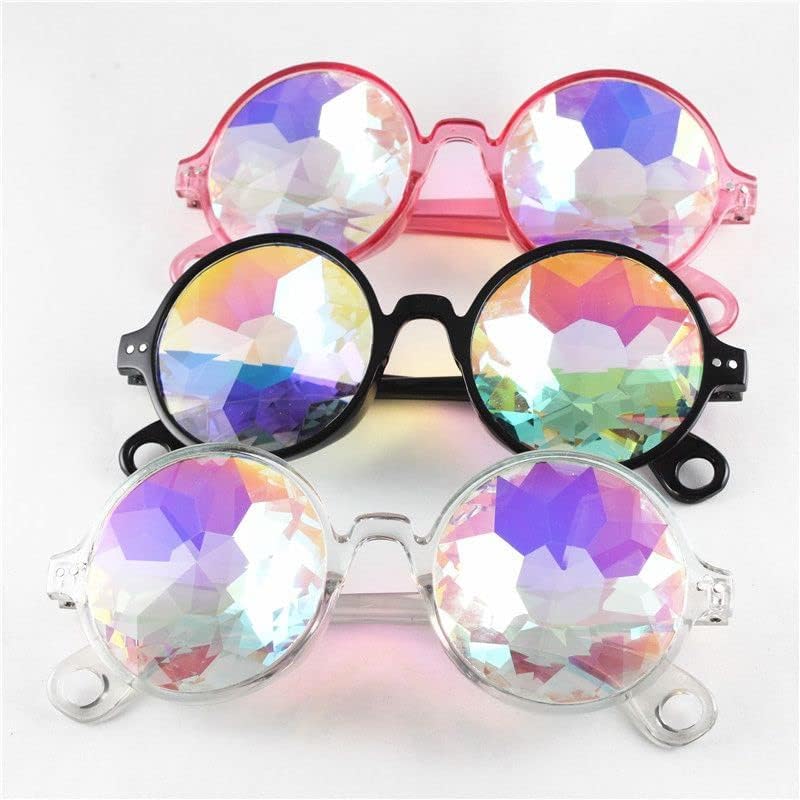 3 Pieces Festivals Kaleidoscope Sunglass, Rave Goggle, Glasses, Prism, Festival Accessories, Adults, Kids