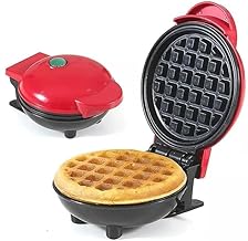 BLOSSOMBEAUTY Mini Waffle Maker 4 Inch- 350 Watts Stainless Steel Non-Stick Electric Iron Machine for Individual Belgian Waffles Pan Cakes Paninis or Other Snacks Mini Waffle Maker