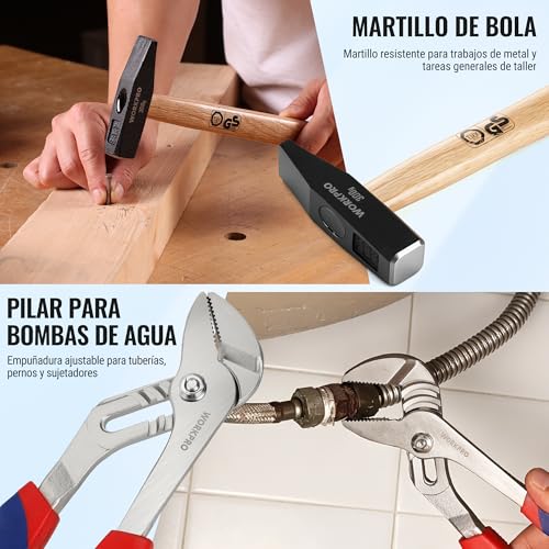Miniatura 6 de Workpro 119 Pc Maletín De Herramientas Completas Caja Herramienta Metálica, Herramientas Universales, Kit Versátil Herramientas Portátil Para Reparaciones Diarias, Perfecto Hogar Y Oficina