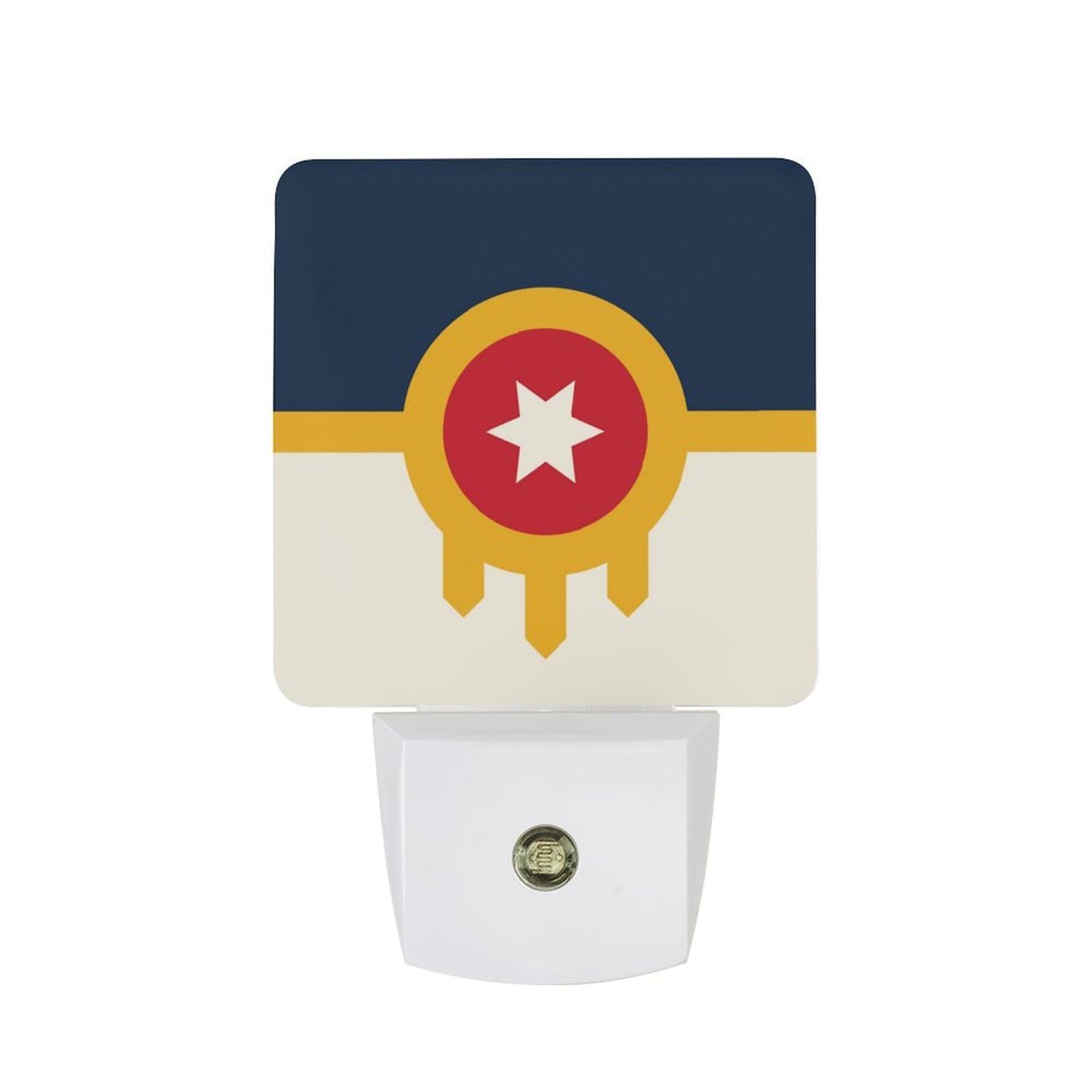Nqrxadcrt Style Tulsa Flag Night Light Plug In Wall Lights Bedside Lamp Bedrooms Home Hallways Decoration