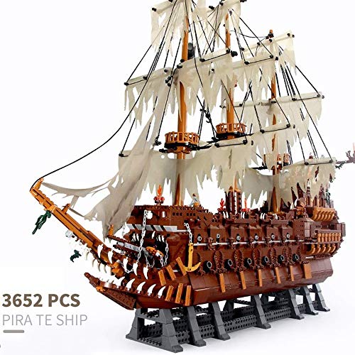 Preisvergleich Produktbild ELVVT Kreative DIY Baustein-Spielzeug-Piraten-Schiffs-Reihe Holländer Battleship Hoch Schwierigkeit Puzzle Montage Modell Spielzeug 3652PCS Bricks Montage-Geschenk for Kind Erwachsene zusammenbauen