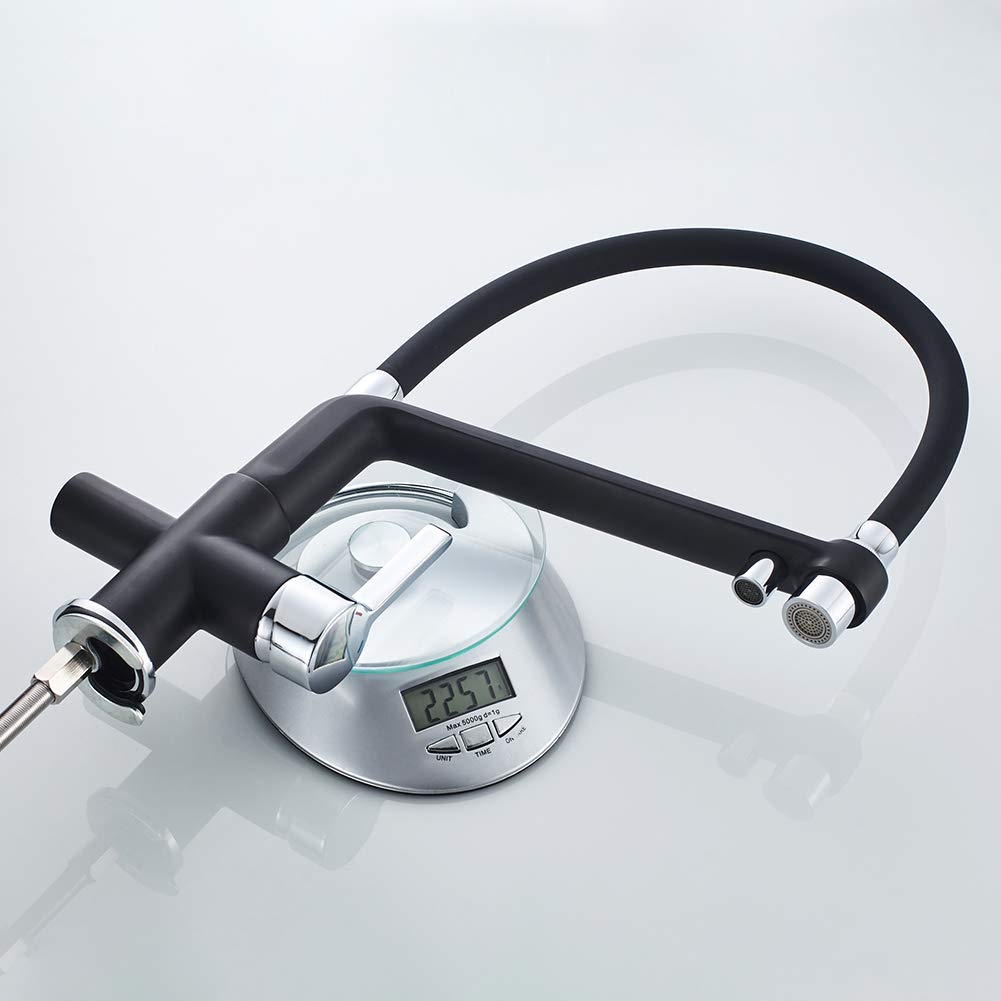 GRIFEMA G4010B-2 Dover, Mitigeur d'évier 3 Voies pour Purificateur D'eau à Filtre, Robinet de Cuisine Noir avec Douchette, 3/8 de pulgada, Exclusivité Amazon