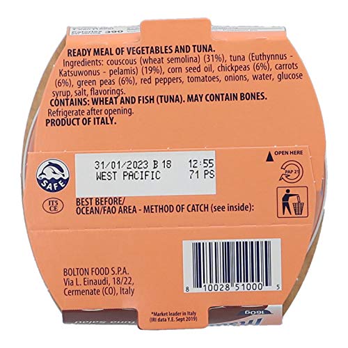 Image of Rio Mare Insalatissima Couscous & Tuna Salad Can (Pack Of 3), 16.8 Ounce Total