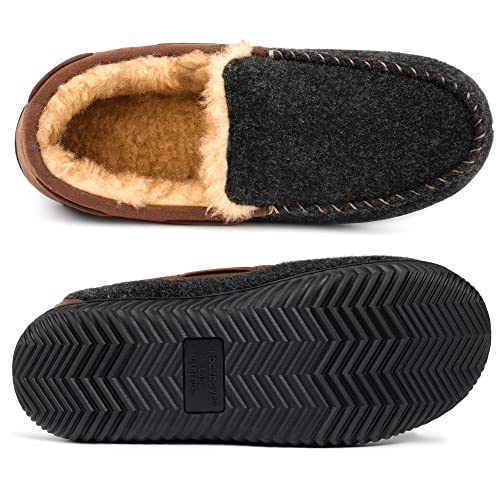 RockDove Hearthfire Zapatillas de espuma viscoelástica tipo mocasín para hombre, 41 EU, Negro - imagen 5