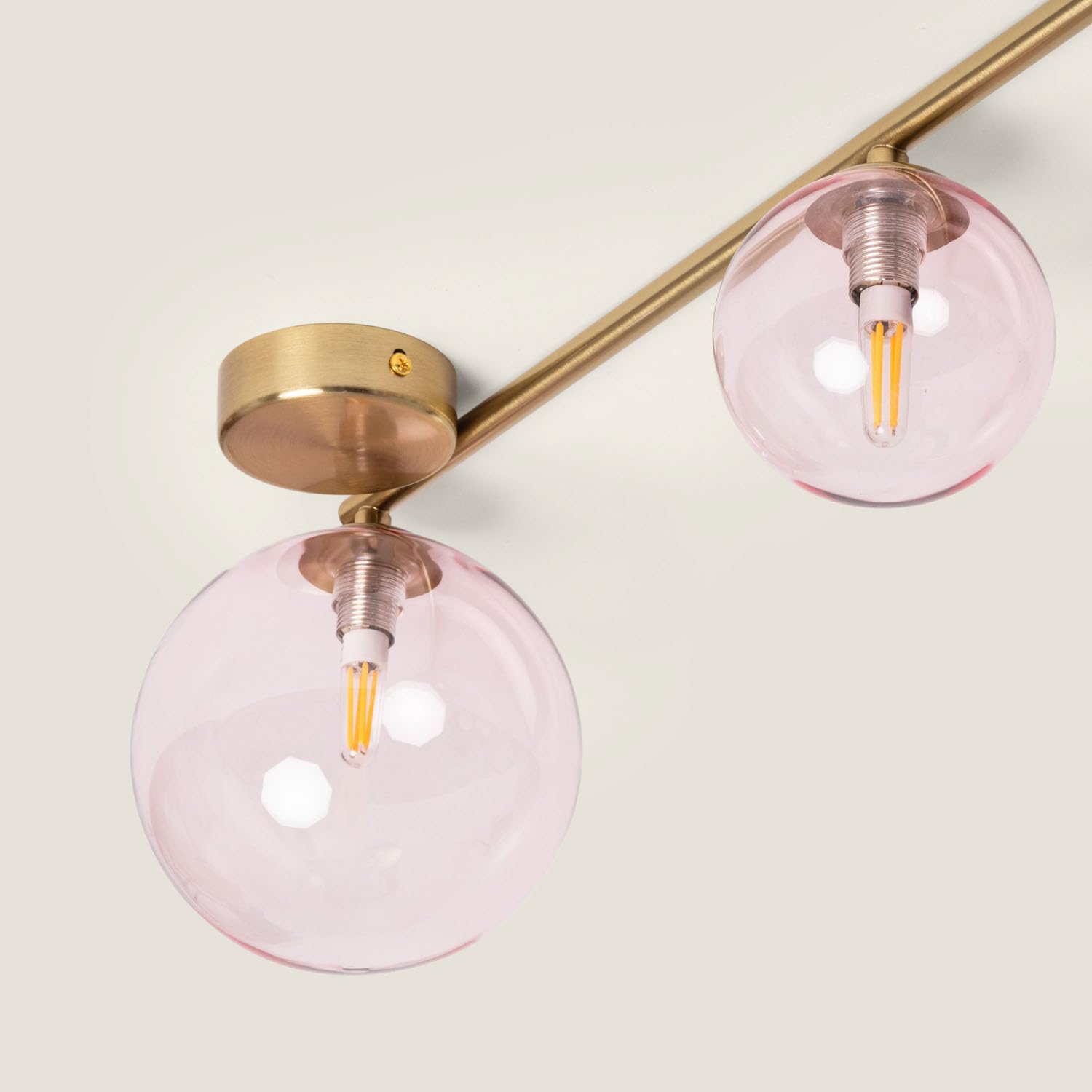 LEDKIA Lampa sufitowa z Metalu i Szkła Moonlight 4 Reflektory, Mosiężna. Ró | 4 obrotowe reflektory | Kompatybilne żarówki G9 | Spersonalizowana atmosfera | Elegancki design