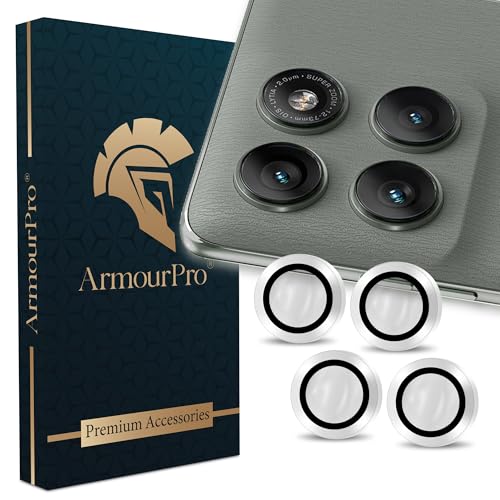 Image of ArmourPro Camera Rings Tempered Glass for Motorola Edge 60 Pro, Tough HD Individual Aluminum Alloy Rings 9H Camera Cover, Scratch-Resistant,Camera Lens Protection| Silver, 1 Pack