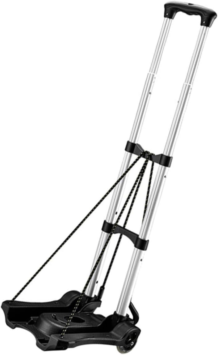 Folding Luggage Cart Collapsible Hand Truck Portable Small Cart Stair Climbing Wheels Alloy for Heavy Duty
