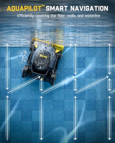 Fanttik Aero X Horizontal Waterline Cleaning, 4X Efficiency, 6H Working Time Cordless Robotic Pool Vacuum Cleaner, Clean Waterline, Wall, Floor, up to 5382 sq.ft, APP & Remote Control