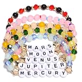 AICase for Sailor Moon Merch Gifts Inspired Bracelets 5 Pcs Stackable Stretch Beaded Friendship Bracelets Costume Cosplay Shirt Poster Sticker Merchandise Gifts for Fans Women Birthday Christmas