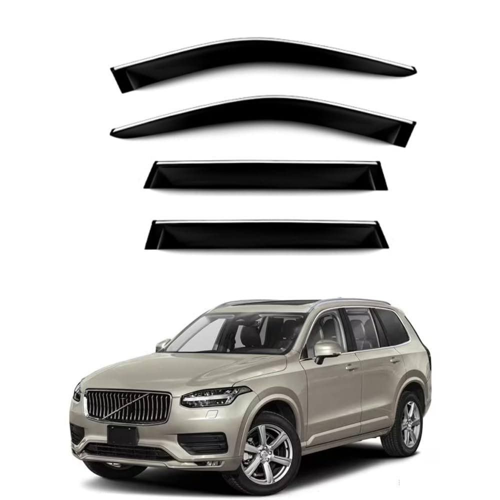 QOEMRHELT 4pc Set In-Channel Wind Deflectors, for XC90 2015-2022 Window Visors Rain Guards Vent Visors Rain & Sun Protection,Car Accessories,4PCS