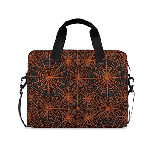 Funda para Laptop 15.6 Pulgadas con Correa Cruzada Negra Naranja miniatura 1