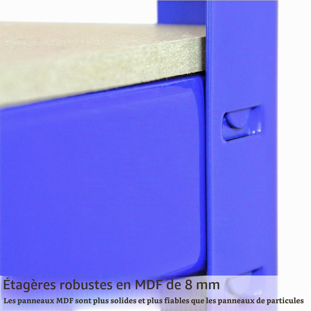 Monster Racking - 3 Rayonnages T-Rax en Acier sans Boulons Bleus 90cm x 45cm x 180cm
