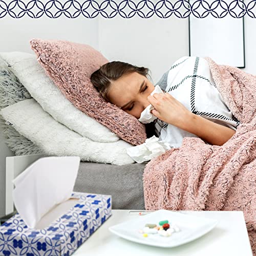 Image of Yinder 24 Packs 960 Sheets Tissue Cube Car Facial Boxes Disposable Facial Travel Tissues Holder for Car 2 Ply 40 Sheets for Household Kitchen School Bathroom (Retro)