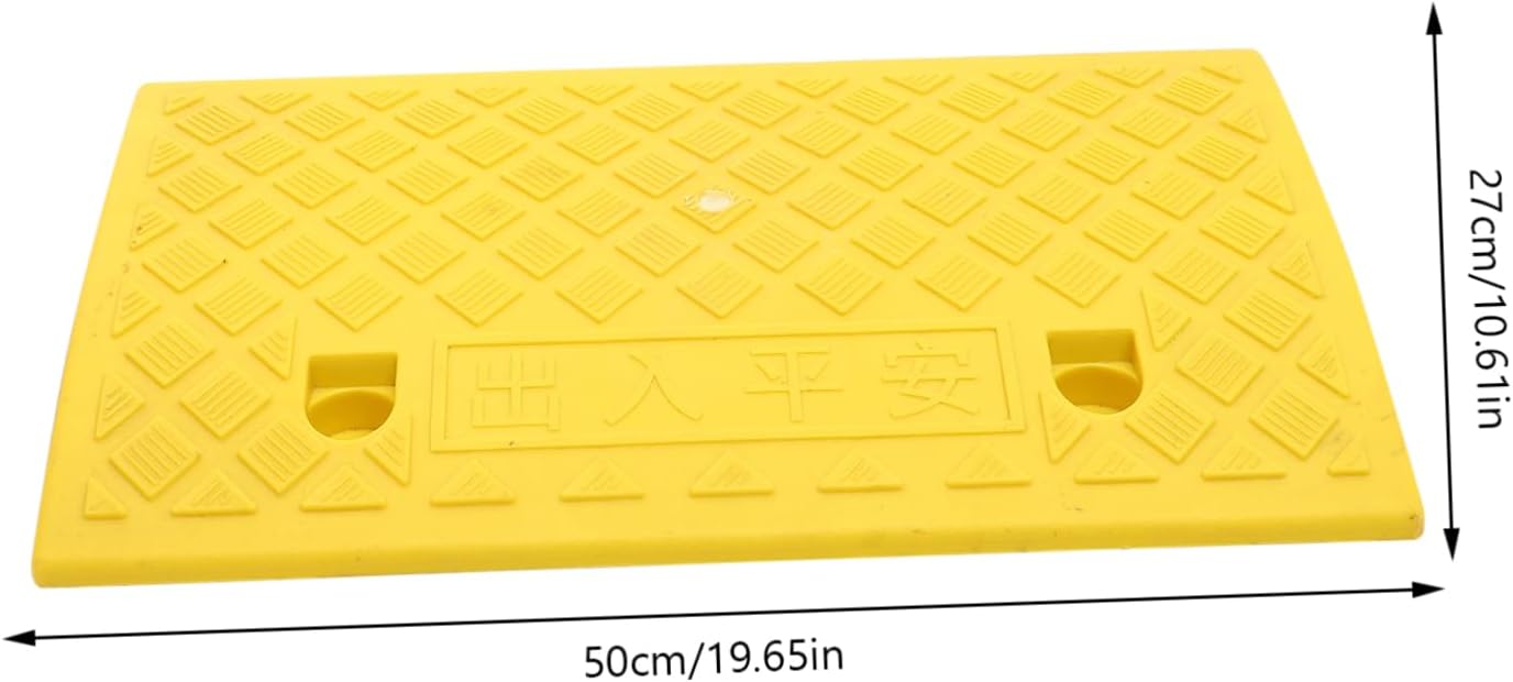 Cabilock Plastic Slope Wheelchair Ramp Slope Ramp Threshold Mobility Plastic Yellow