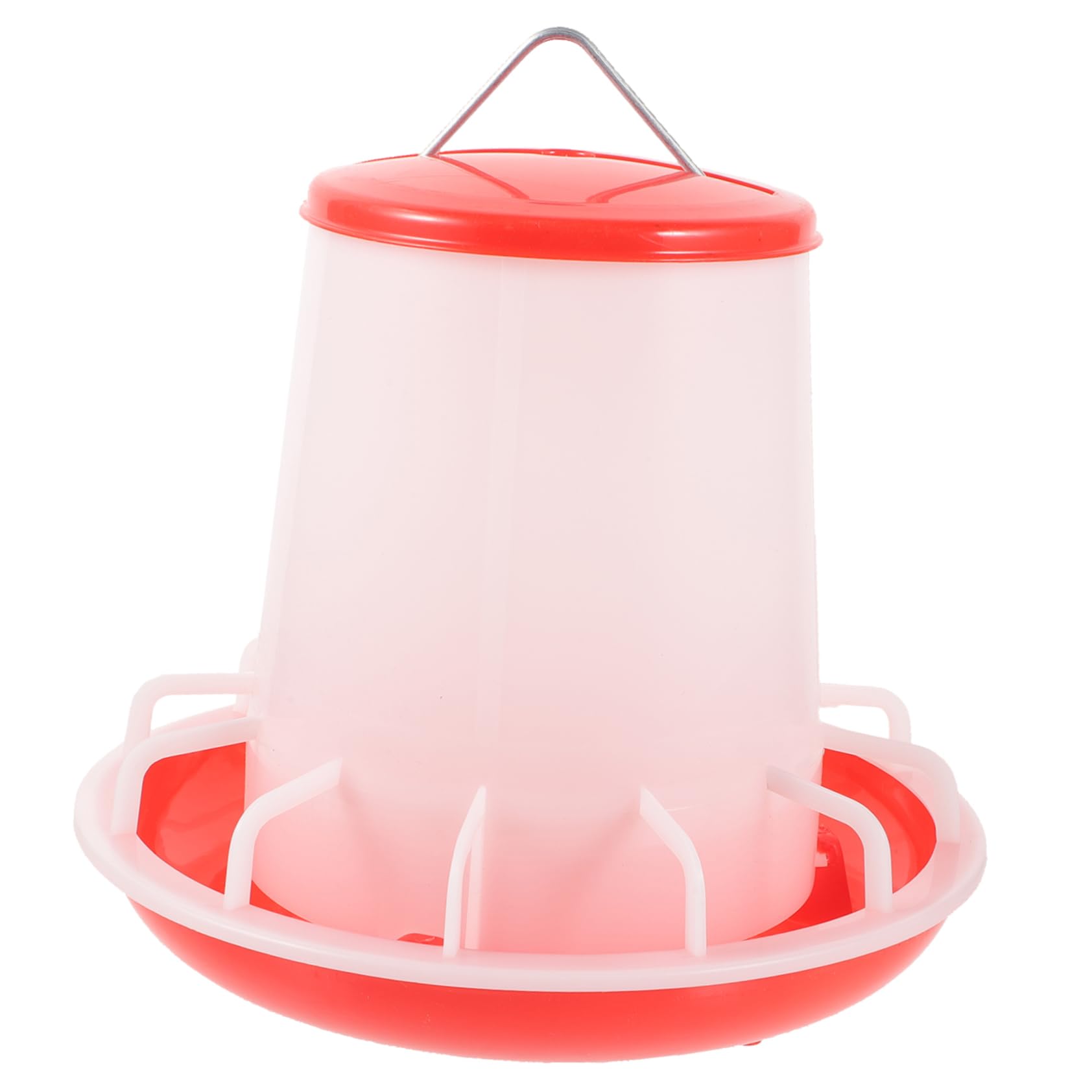 Abaodam Hanging Poultry Feeder Feeding Bucket with Cover Easy to Install and Clean Automatic Food Container for Chickens Quails and Pigeons and Convenient for Poultry Feeding