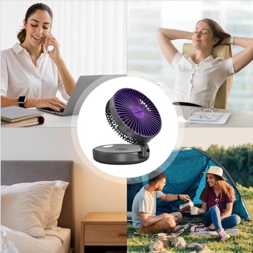 Circulateur d'air pliable et ventilateur de table rechargeable à 5 vitesses