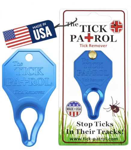 The Tick Patrol Tick Remover Tool for People & Pets Lightweight Portable Durable Keychain Attachment Quick Safe & Effective Tick Removal Kit Assorted Colors Made in USA (Assorted)