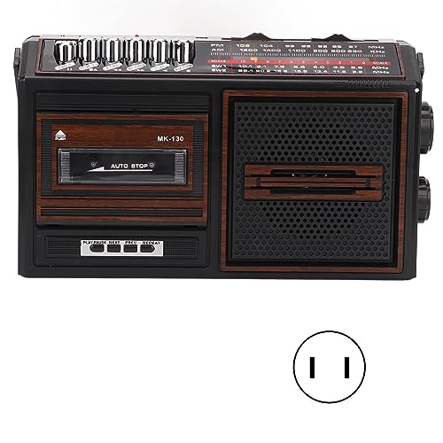 Image of Retro with Cassette Player, AM FM Portable Stereo Radio for Tapes - Compact Recorder for Home, Kids Adults (US Plug)