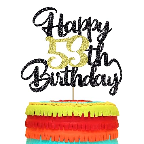 Image of 53th Happy Birthday Cake Topper and Decoration - Party Gift Plugin (53)