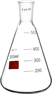 QWORK 500ml Borosilicate Glass Heavy Wall Erlenmeyer Flask with 24/40 Standard Taper Outer Joint