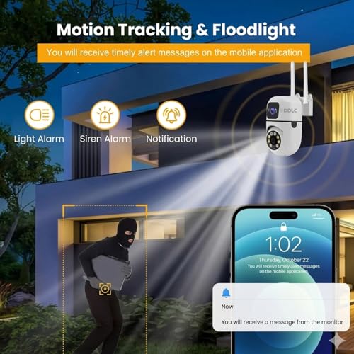Image of DDLC 4+4MP Smart WiFi PTZ CCTV Camera | Color Night Vision | 360 Motion Detection | Two-Way Audio | Wireless Security Camera with Mobile App V380 Pro (Dual Lens Mini Ptz)