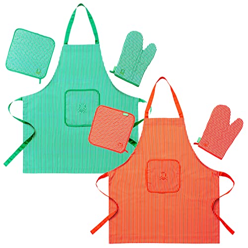 UNITED COLORS OF BENETTON. Pack de 2 delantales, 2 manoplas y 2 agarradores