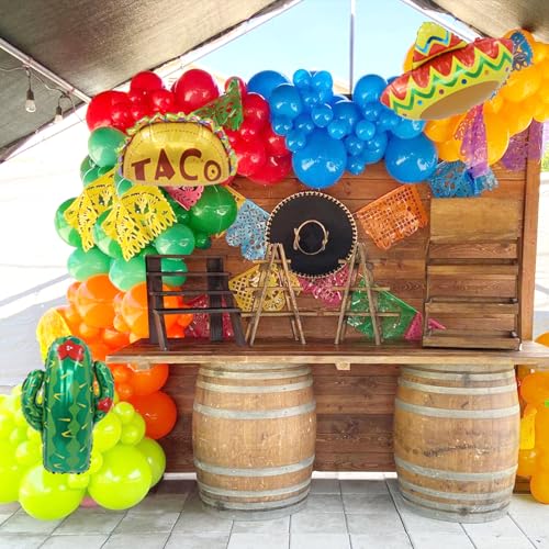 Mexican Fiesta Party Decorations, 158pcs Cinco De Mayo Fiesta Balloon
