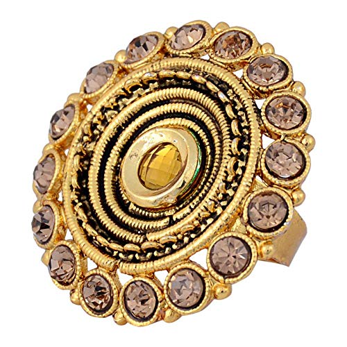 Darsha Collections Fashions Womens Finger Ring Full of American Stone Work (Gold2) (B07X38RHHD) Amazon Price History, Amazon Price Tracker