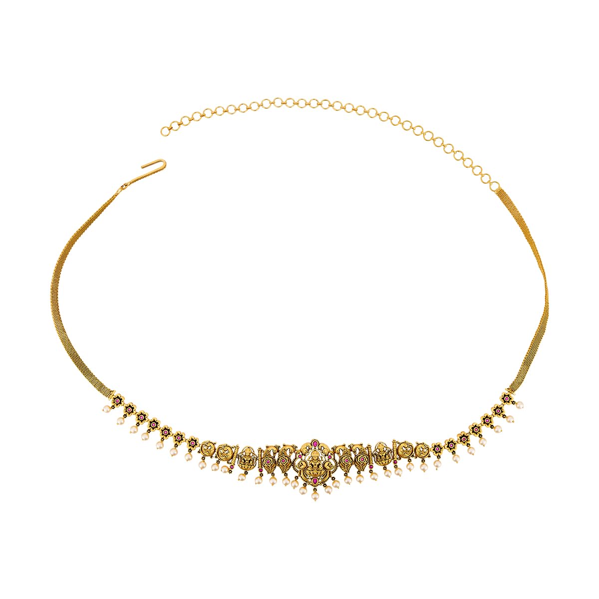 kushal's Fashion Jewellery Ruby Gold Plated Antique Kamarbandh Waist Belt for Women | Adjustable Chain | Bridal, Bridesmaid & Occasion Wear - 468821-picture-39