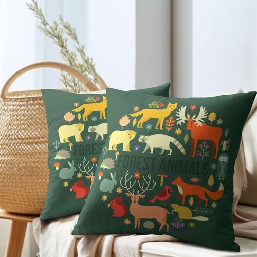 PAKAZA NbVJo[ ΂̗̓ FOREST ANIMALS D  X C A   ybg Mtg NX}X nEB a 60×60cm 2Zbg ʈ Jo[ k zcJo[ \t@p  C