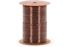 Berwick Offray 1/4" Wide Chocolate Brown Pearlized Raffia Ribbon