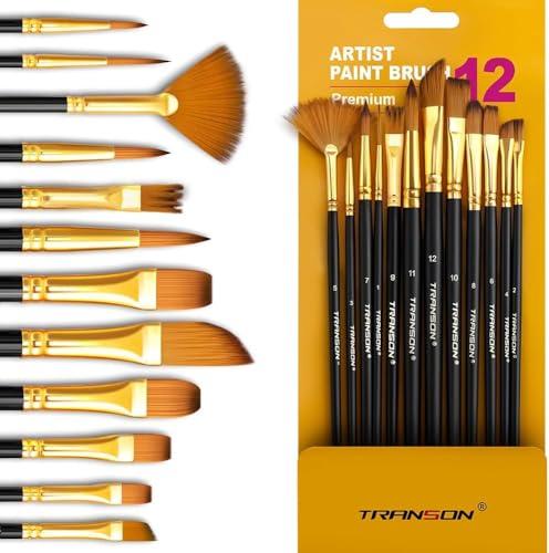 Twizzle Painting Brushes Set of 12 Professional Round Pointed Tip Nylon Hair Artist Acrylic Painting Brush for Acrylic/Watercolor/Oil Painting (B09HHM1JYF) Amazon Price History, Amazon Price Tracker