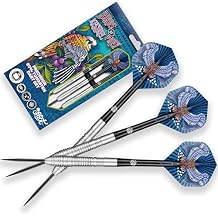 Shot! Darts Steel Tip, Birds of Prey Kestrel 23g/24g/25g/27g, 90% Tungsten Barrel, Handcrafted Professional Dart Set & Flights Made in New Zealand, Metal Tip for Bristle Dartboard