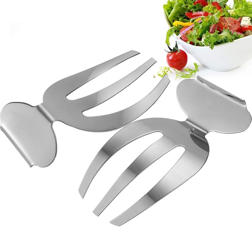 Stainless Steel Salad Claw,2PCS Mixing Salad Servers,Multifunctional Salad Serving Fork,Mixing Dinner Fork,Salad Tongs for Home