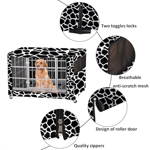 Hundekäfigabdeckung,Abdeckung für Hundeboxen mit Doppeltür,Hundekaefig Abdeckung,Hundebox Abdeckung langlebig Winddicht,für Hundehütten Hundekäfig Zubehör Innen
